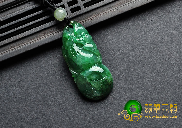 糯冰种满绿缅甸翡翠A货福禄寿挂件