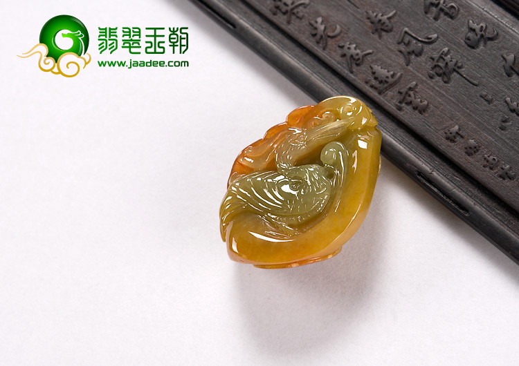 糯冰种红黄翡缅甸翡翠A货一路连科挂件