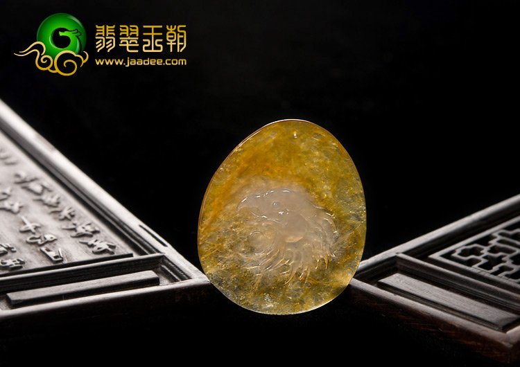冰种黄翡缅甸翡翠A货老鹰头挂件