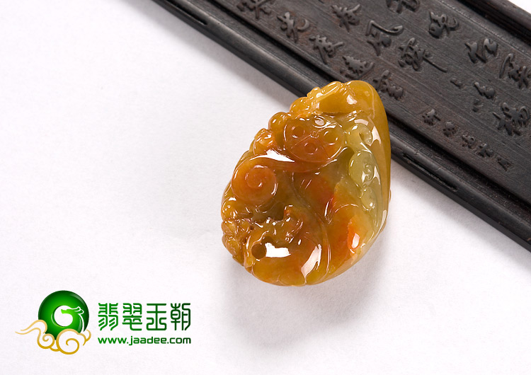 冰种红黄翡缅甸翡翠A货英明神武挂件