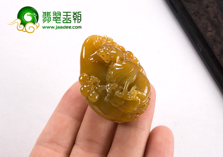 冰种红黄翡缅甸翡翠A货英明神武挂件
