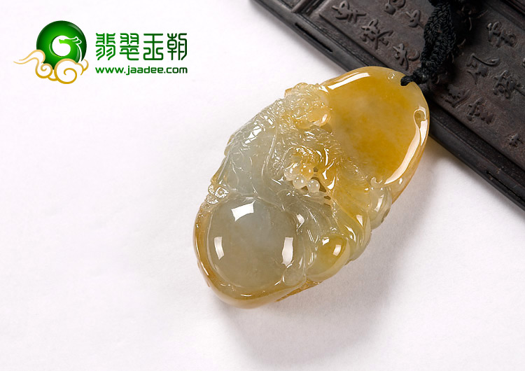 冰种黄翡缅甸翡翠A货英明神武挂件