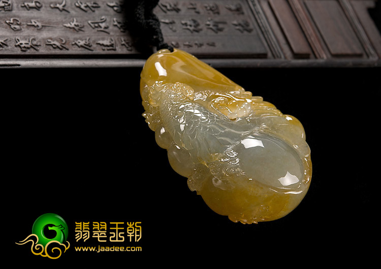 冰种黄翡缅甸翡翠A货英明神武挂件