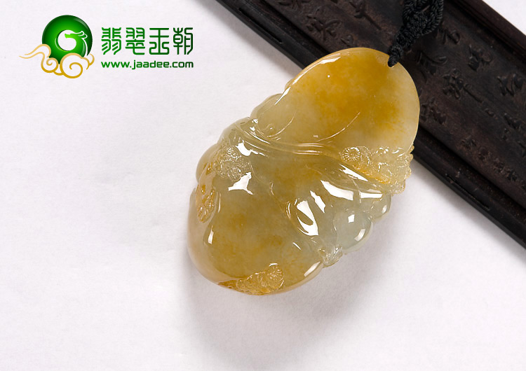 冰种黄翡缅甸翡翠A货英明神武挂件