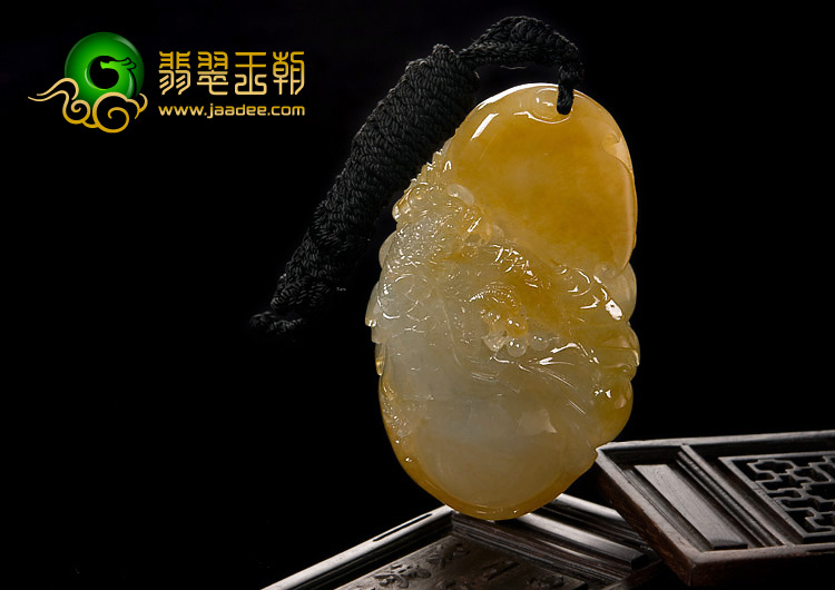 冰种黄翡缅甸翡翠A货英明神武挂件