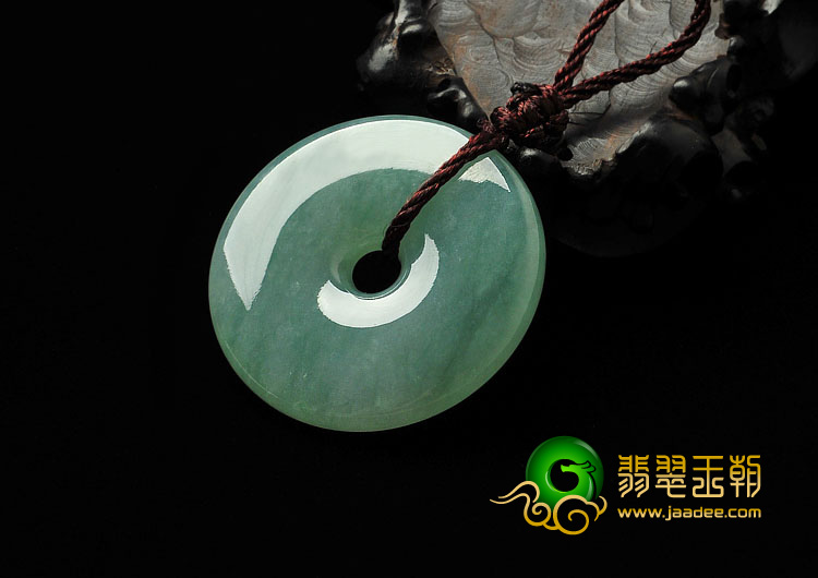 冰种绿晴水缅甸翡翠A货平安扣挂件