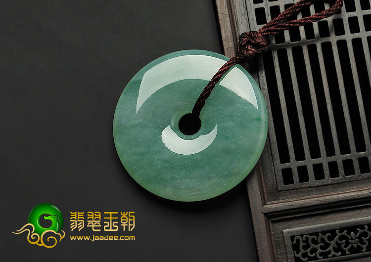 冰种绿晴水缅甸翡翠A货平安扣挂件
