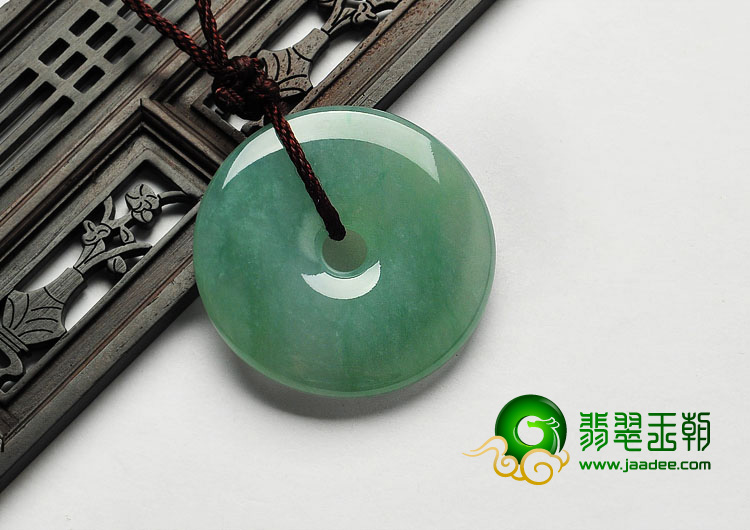 冰种绿晴水缅甸翡翠A货平安扣挂件