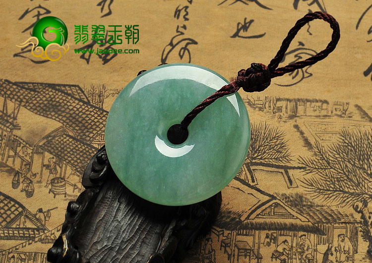 冰种绿晴水缅甸翡翠A货平安扣挂件