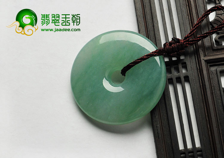 冰种绿晴水缅甸翡翠A货平安扣挂件
