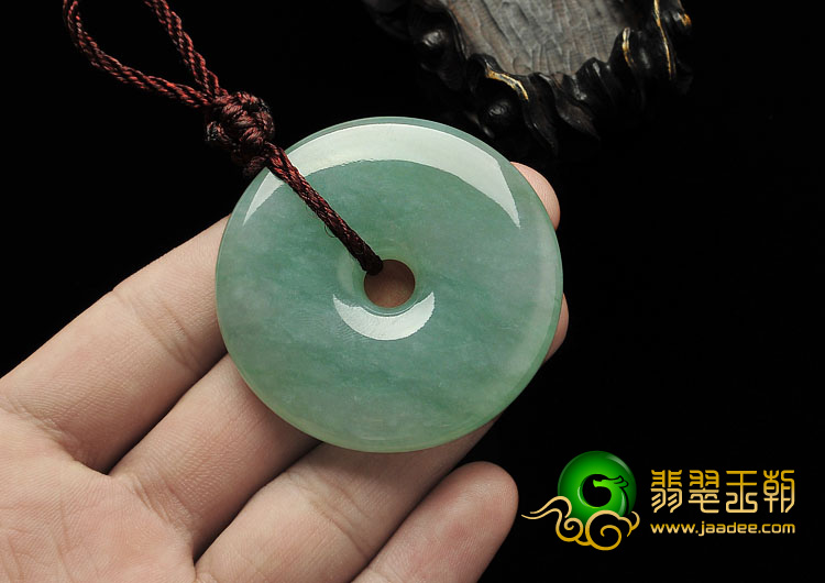 冰种绿晴水缅甸翡翠A货平安扣挂件