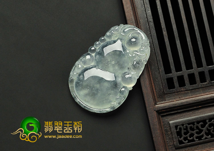 冰玻种晴水缅甸翡翠A货福禄寿挂件