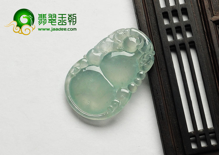 冰玻种晴水缅甸翡翠A货福禄寿挂件