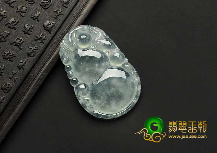 冰玻种晴水缅甸翡翠A货福禄寿挂件