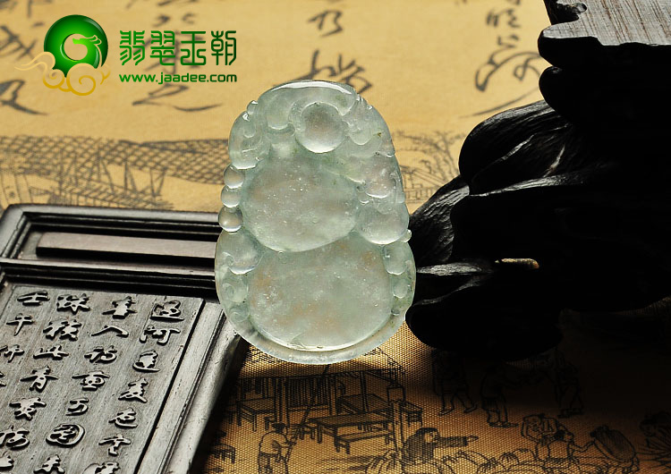 冰玻种晴水缅甸翡翠A货福禄寿挂件