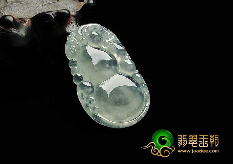 冰玻种晴水缅甸翡翠A货福禄寿挂件