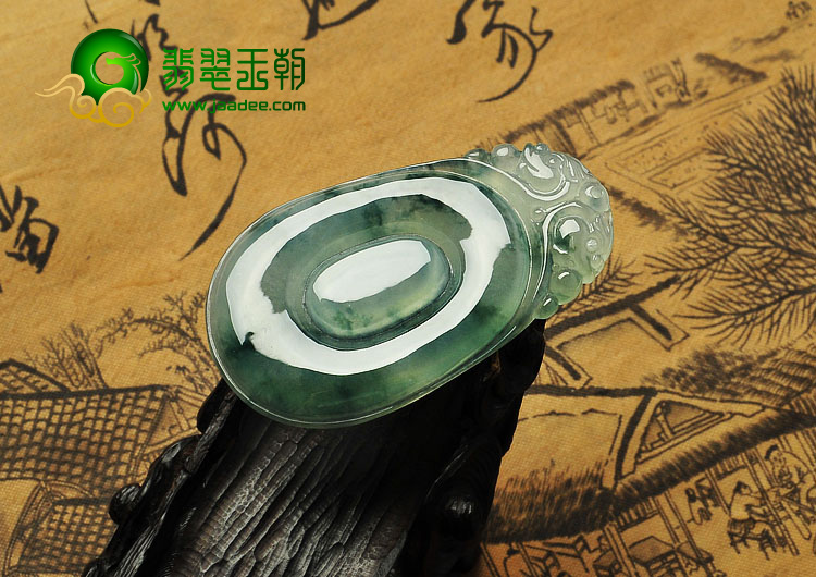 冰种飘花缅甸翡翠A货福在眼前挂件