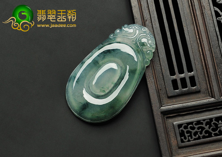 冰种飘花缅甸翡翠A货福在眼前挂件