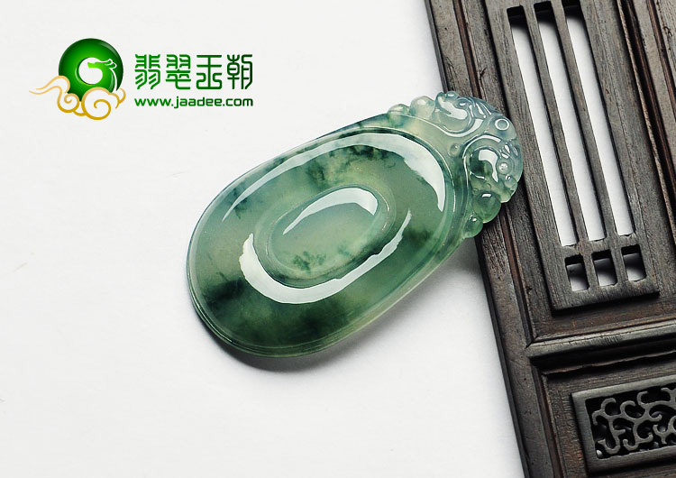 冰种飘花缅甸翡翠A货福在眼前挂件