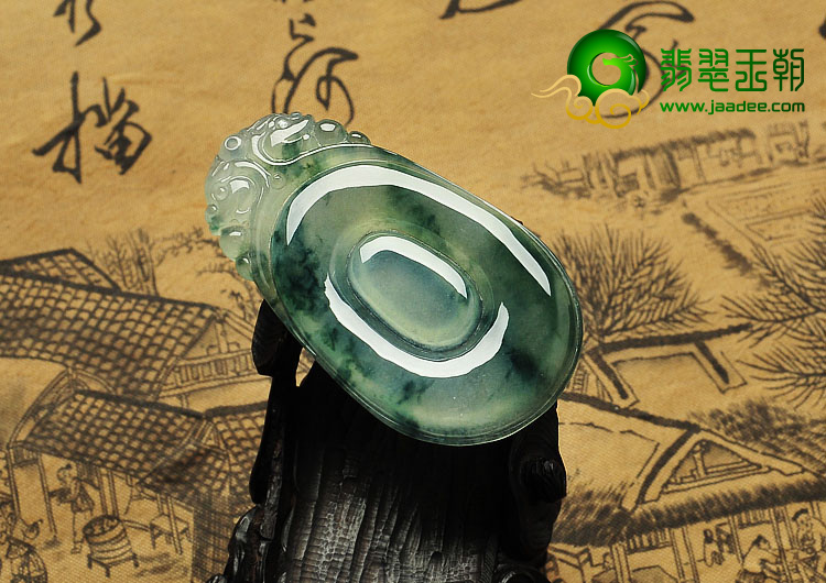 冰种飘花缅甸翡翠A货福在眼前挂件
