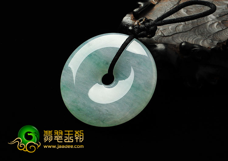 糯冰种飘花缅甸翡翠A货平安扣挂件
