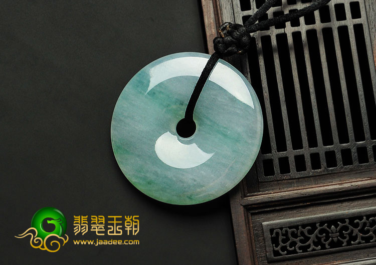 糯冰种飘花缅甸翡翠A货平安扣挂件