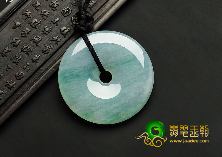 糯冰种飘花缅甸翡翠A货平安扣挂件