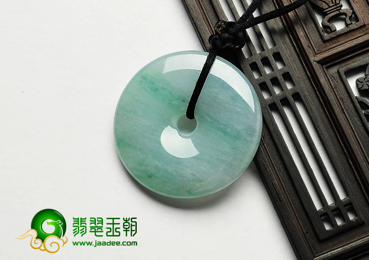糯冰种飘花缅甸翡翠A货平安扣挂件