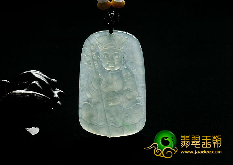 冰种晴水略飘翠缅甸翡翠A货地藏王菩萨挂件