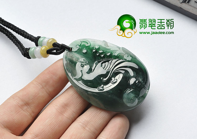 冰种墨绿缅甸翡翠A货英明神武挂件