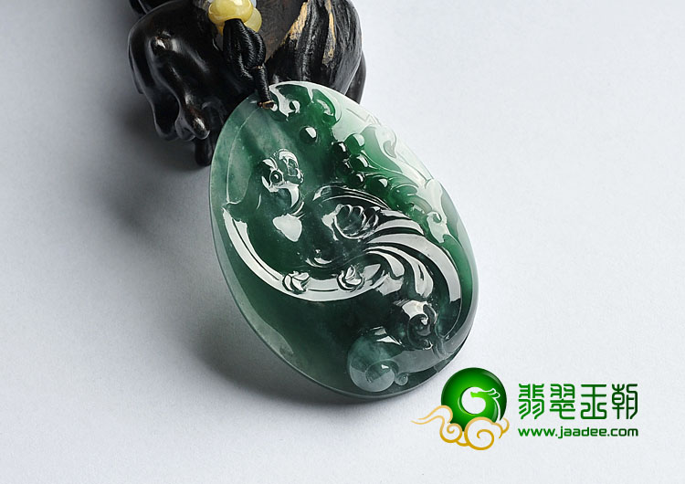 冰种墨绿缅甸翡翠A货英明神武挂件