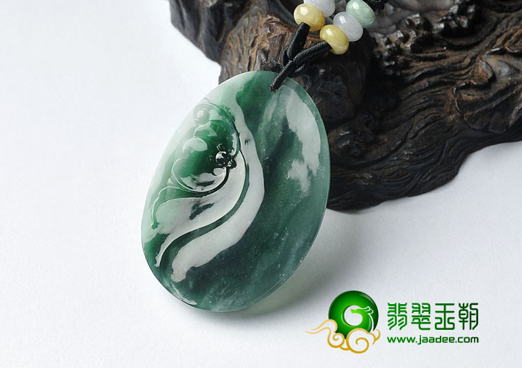 冰种墨绿缅甸翡翠A货英明神武挂件
