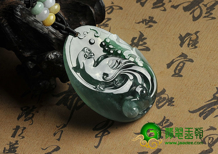 冰种墨绿缅甸翡翠A货英明神武挂件