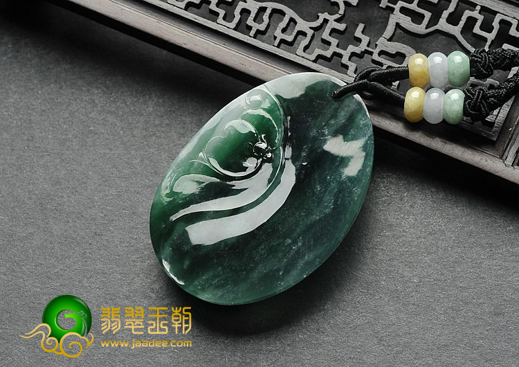 冰种墨绿缅甸翡翠A货英明神武挂件