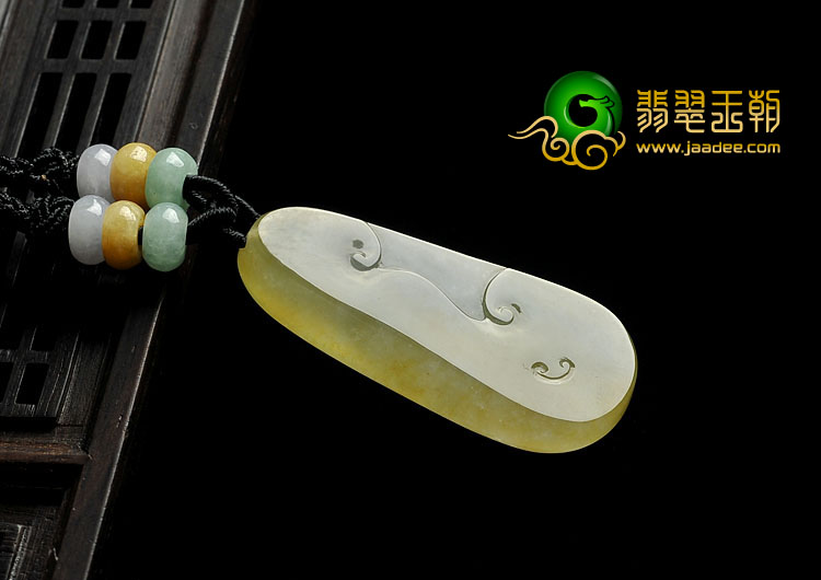 冰种黄翡缅甸翡翠A货仿古凤凰挂件