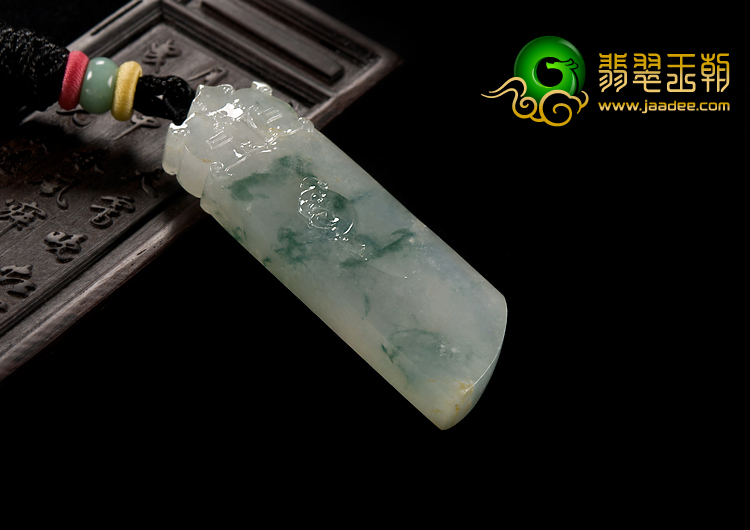 冰种飘花缅甸翡翠A货龙凤珏挂件