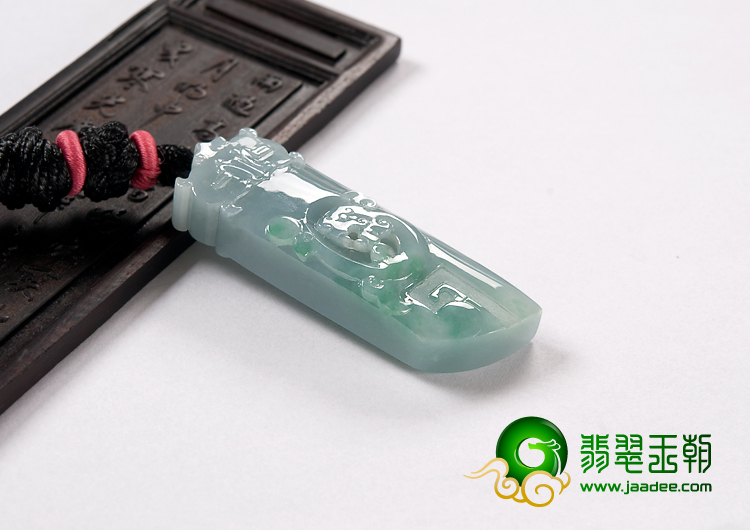 糯冰种晴水略飘翠缅甸翡翠A货龙凤珏挂件