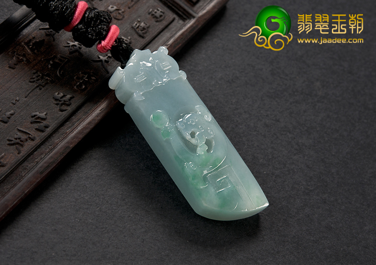 糯冰种晴水略飘翠缅甸翡翠A货龙凤珏挂件