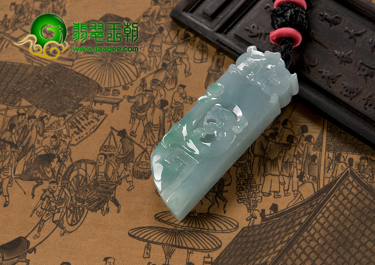 糯冰种晴水略飘翠缅甸翡翠A货龙凤珏挂件