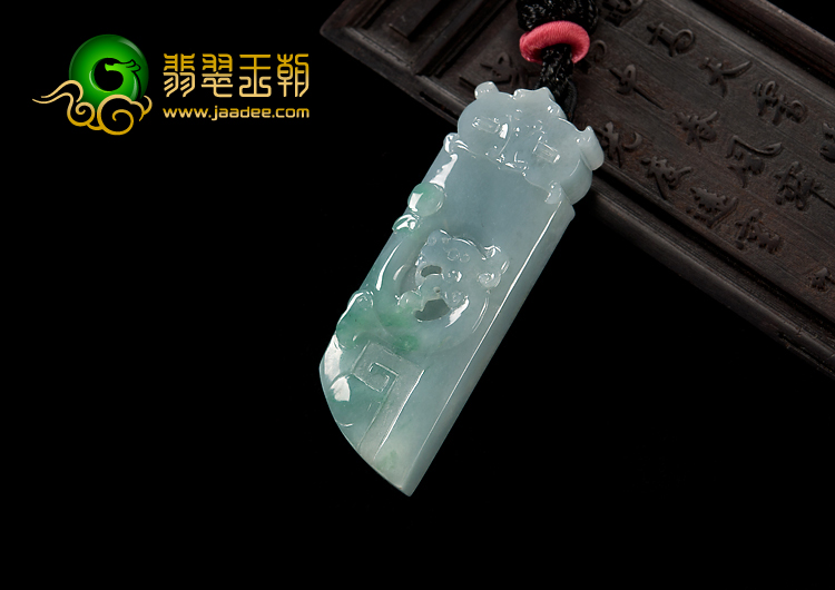 糯冰种晴水略飘翠缅甸翡翠A货龙凤珏挂件