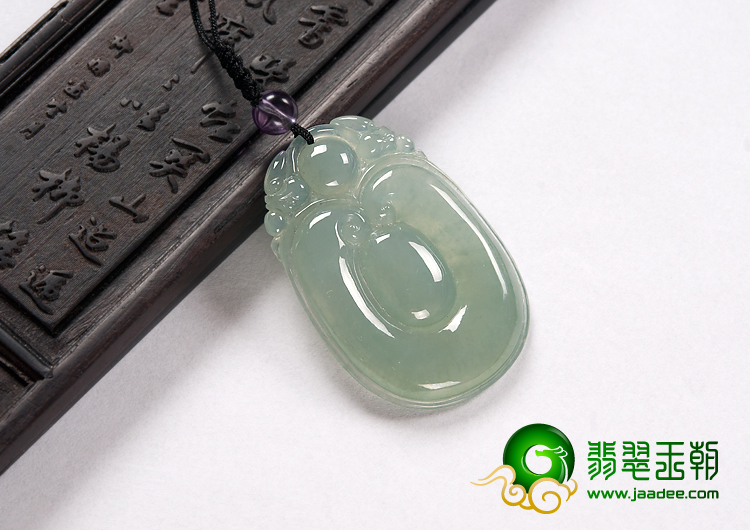 冰种晴水缅甸翡翠A货福在眼前挂件
