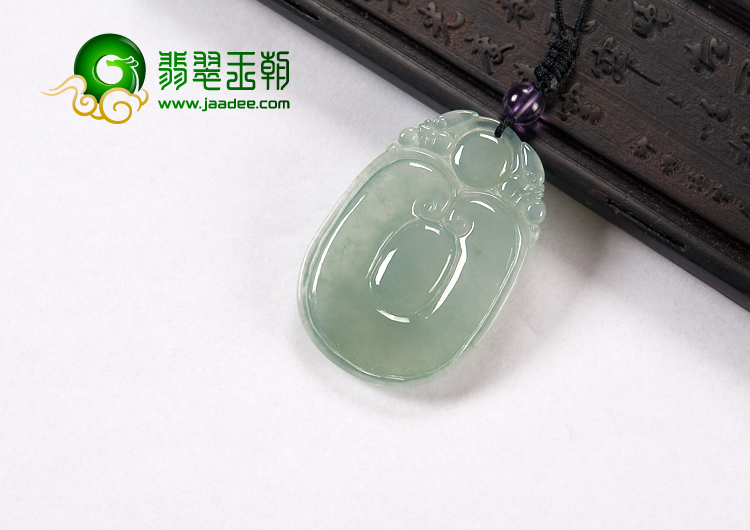 冰种晴水缅甸翡翠A货福在眼前挂件
