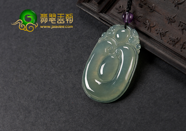 冰种晴水缅甸翡翠A货福在眼前挂件