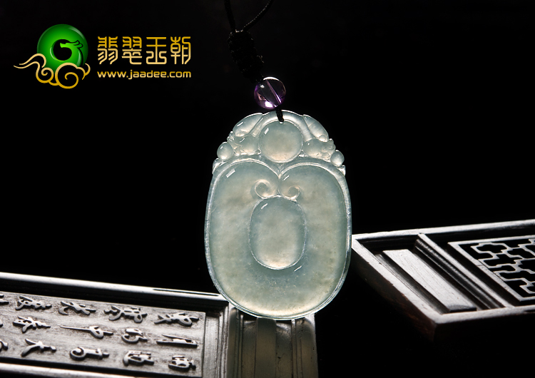 冰种晴水缅甸翡翠A货福在眼前挂件