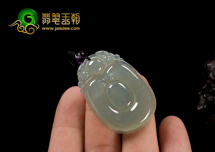 冰种晴水缅甸翡翠A货福在眼前挂件