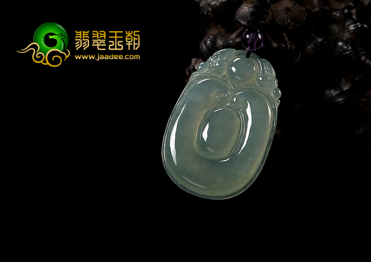 冰种晴水缅甸翡翠A货福在眼前挂件