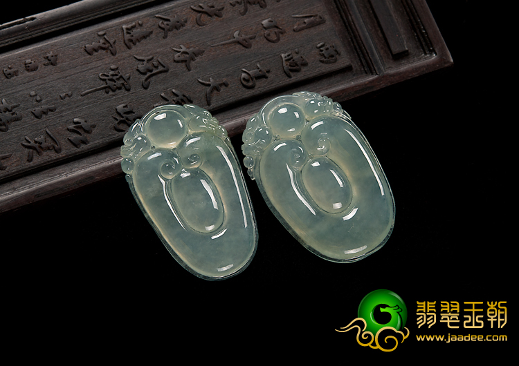 冰种晴水缅甸翡翠A货福在眼前挂件（单价）