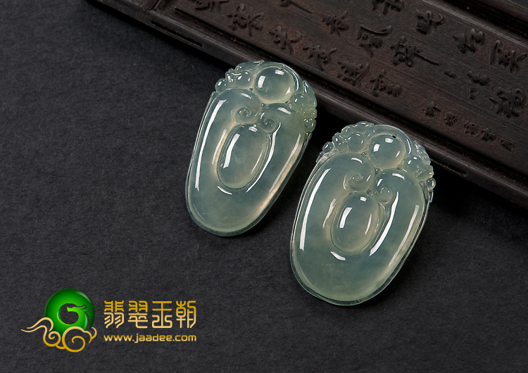 冰种晴水缅甸翡翠A货福在眼前挂件（单价）