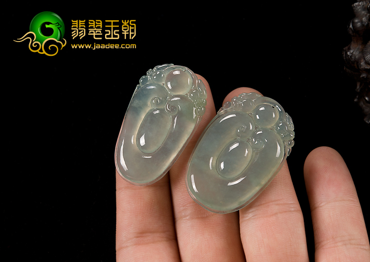 冰种晴水缅甸翡翠A货福在眼前挂件（单价）