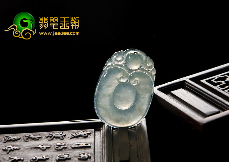 冰种晴水略飘花缅甸翡翠A货福在眼前挂件（单价）